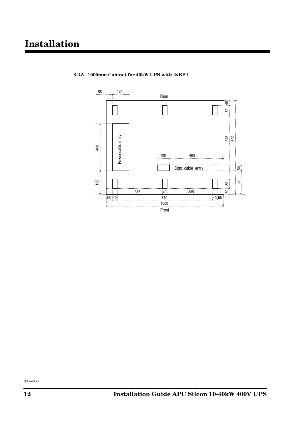 Installation | APC SILCON 10-40KW 400V UPS User Manual | Page 12 / 90