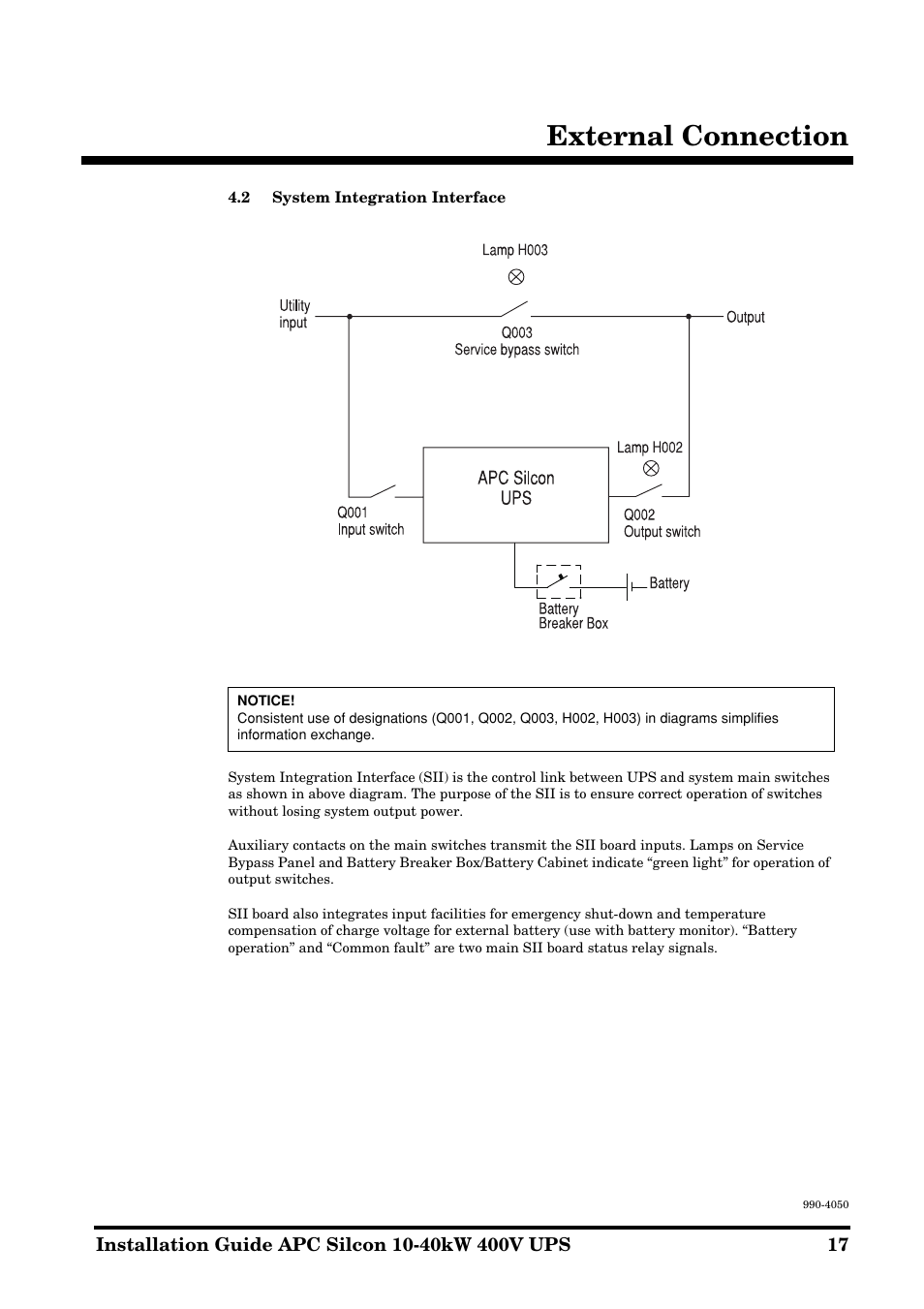 External connection | APC SILCON 10-40KW 400V UPS User Manual | Page 17 / 90