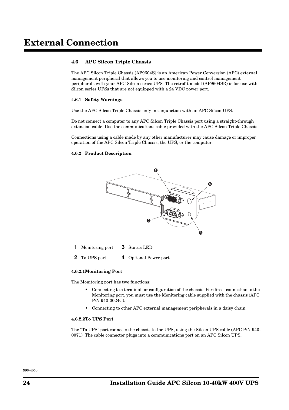 External connection | APC SILCON 10-40KW 400V UPS User Manual | Page 24 / 90