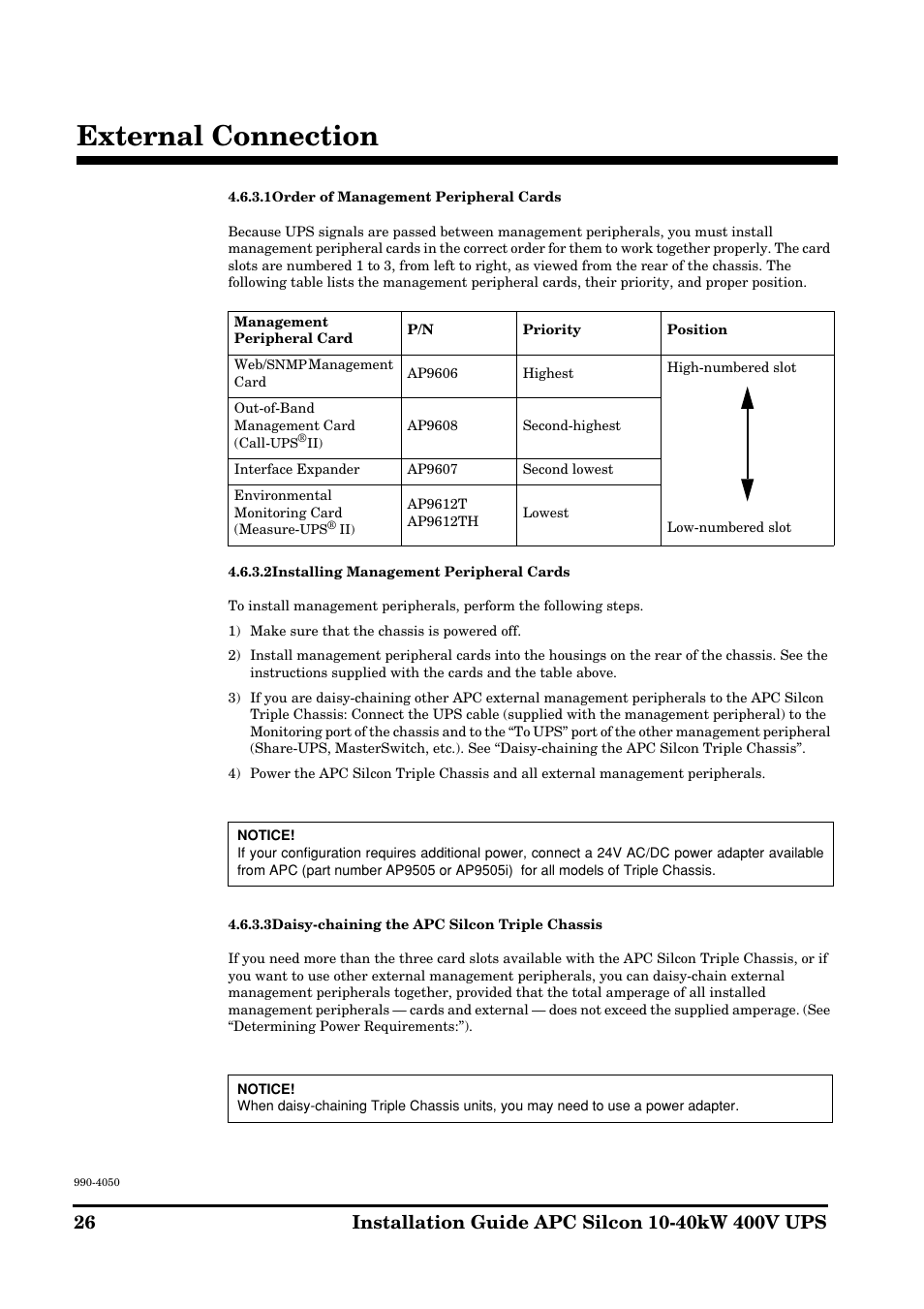 External connection | APC SILCON 10-40KW 400V UPS User Manual | Page 26 / 90