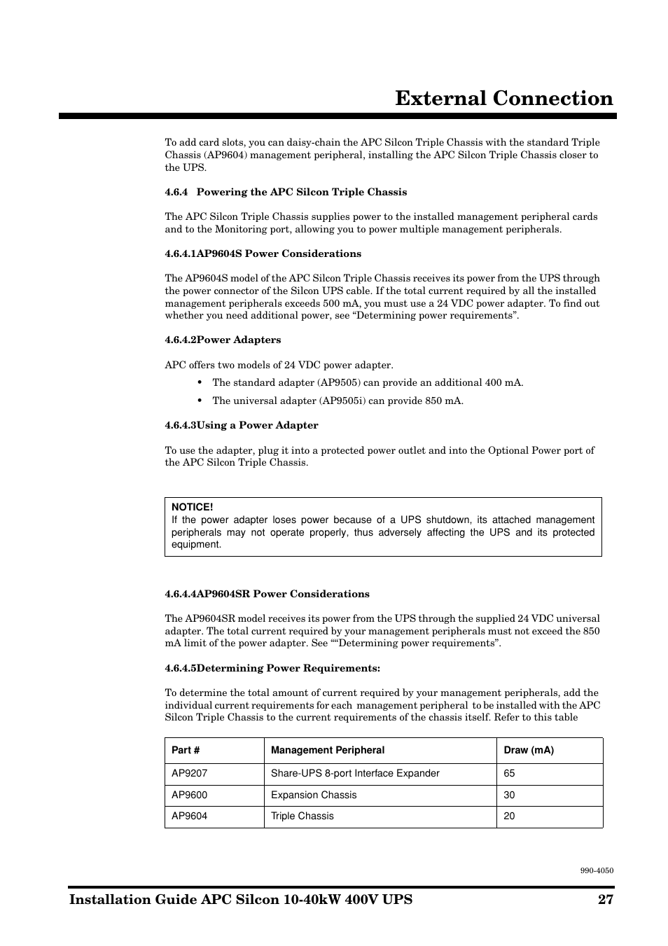 External connection | APC SILCON 10-40KW 400V UPS User Manual | Page 27 / 90