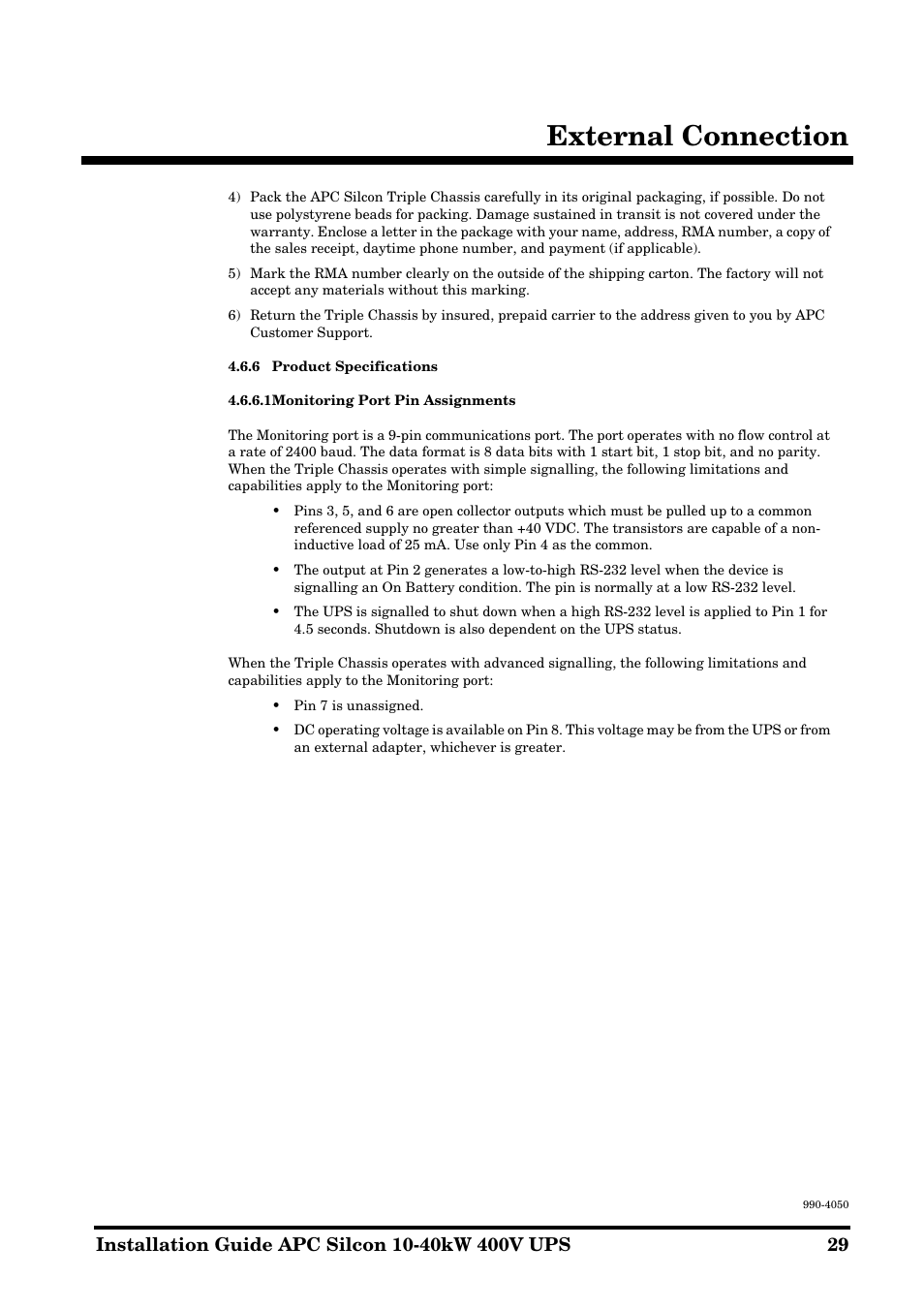 External connection | APC SILCON 10-40KW 400V UPS User Manual | Page 29 / 90