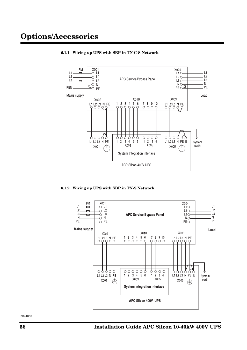 Options/accessories | APC SILCON 10-40KW 400V UPS User Manual | Page 56 / 90