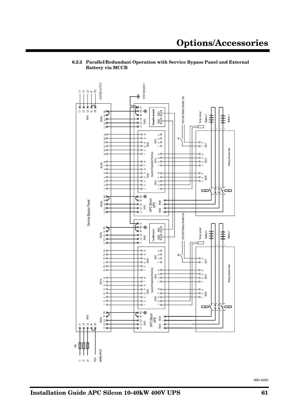 Options/accessories | APC SILCON 10-40KW 400V UPS User Manual | Page 61 / 90