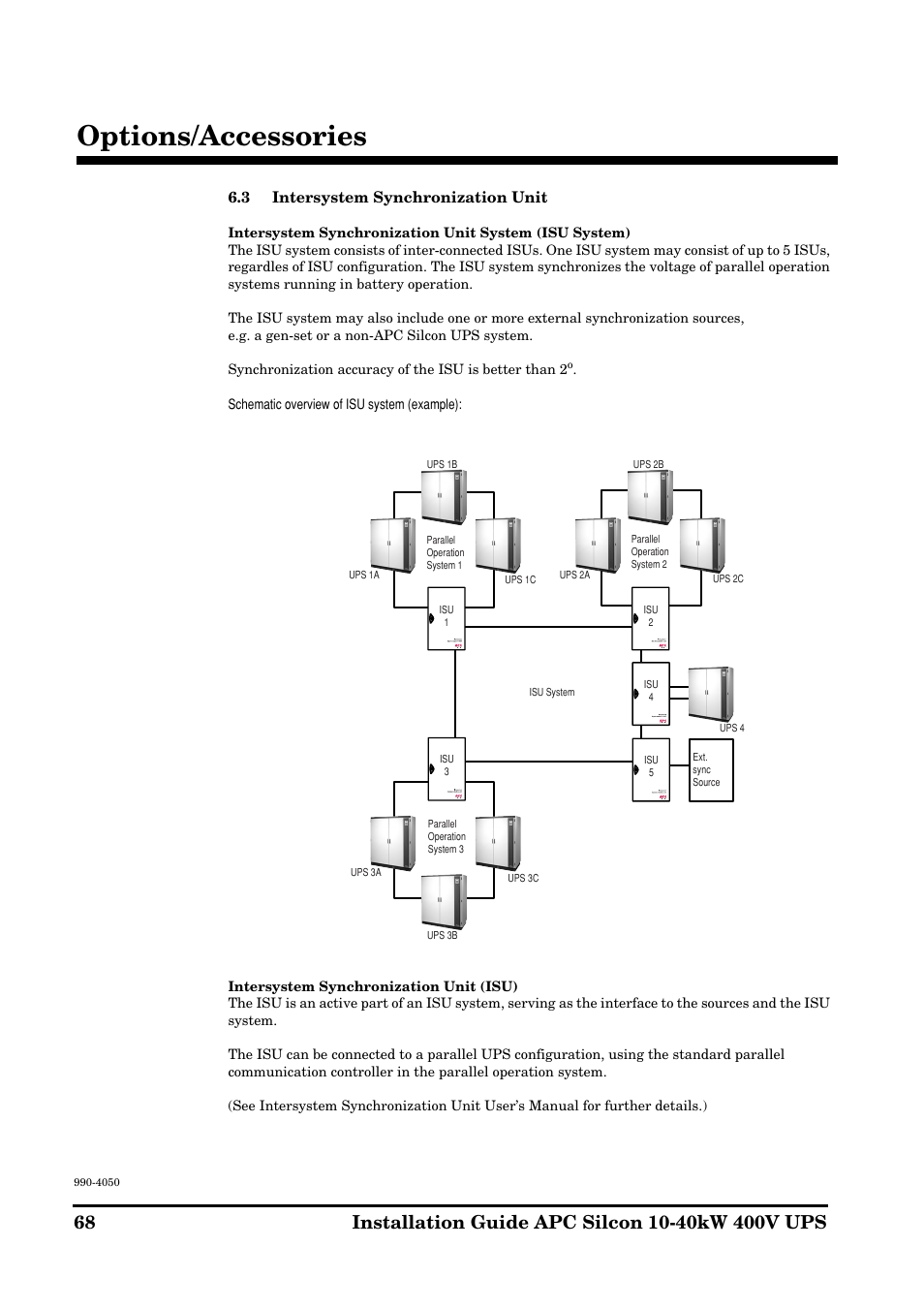 Options/accessories | APC SILCON 10-40KW 400V UPS User Manual | Page 68 / 90