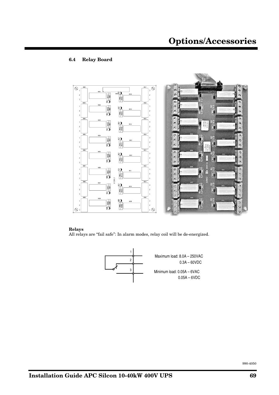 Options/accessories | APC SILCON 10-40KW 400V UPS User Manual | Page 69 / 90