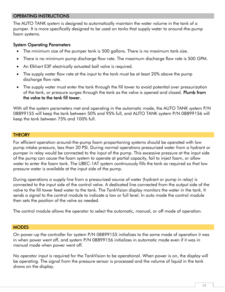 Elkhart Brass UBEC 1AT AUTO TANK Fill System User Manual | Page 14 / 20