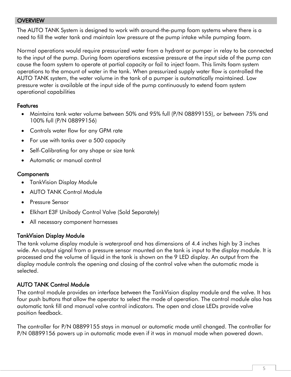 Elkhart Brass UBEC 1AT AUTO TANK Fill System User Manual | Page 5 / 20