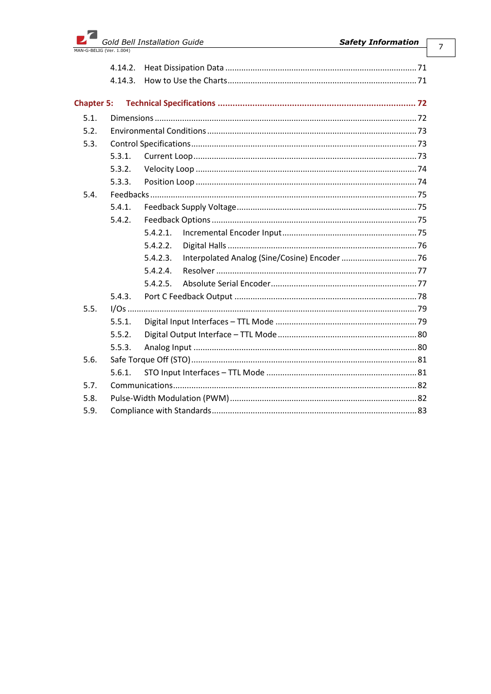 ElmoMC Gold Line Digital Servo Drives-Gold Bell User Manual | Page 7 / 84