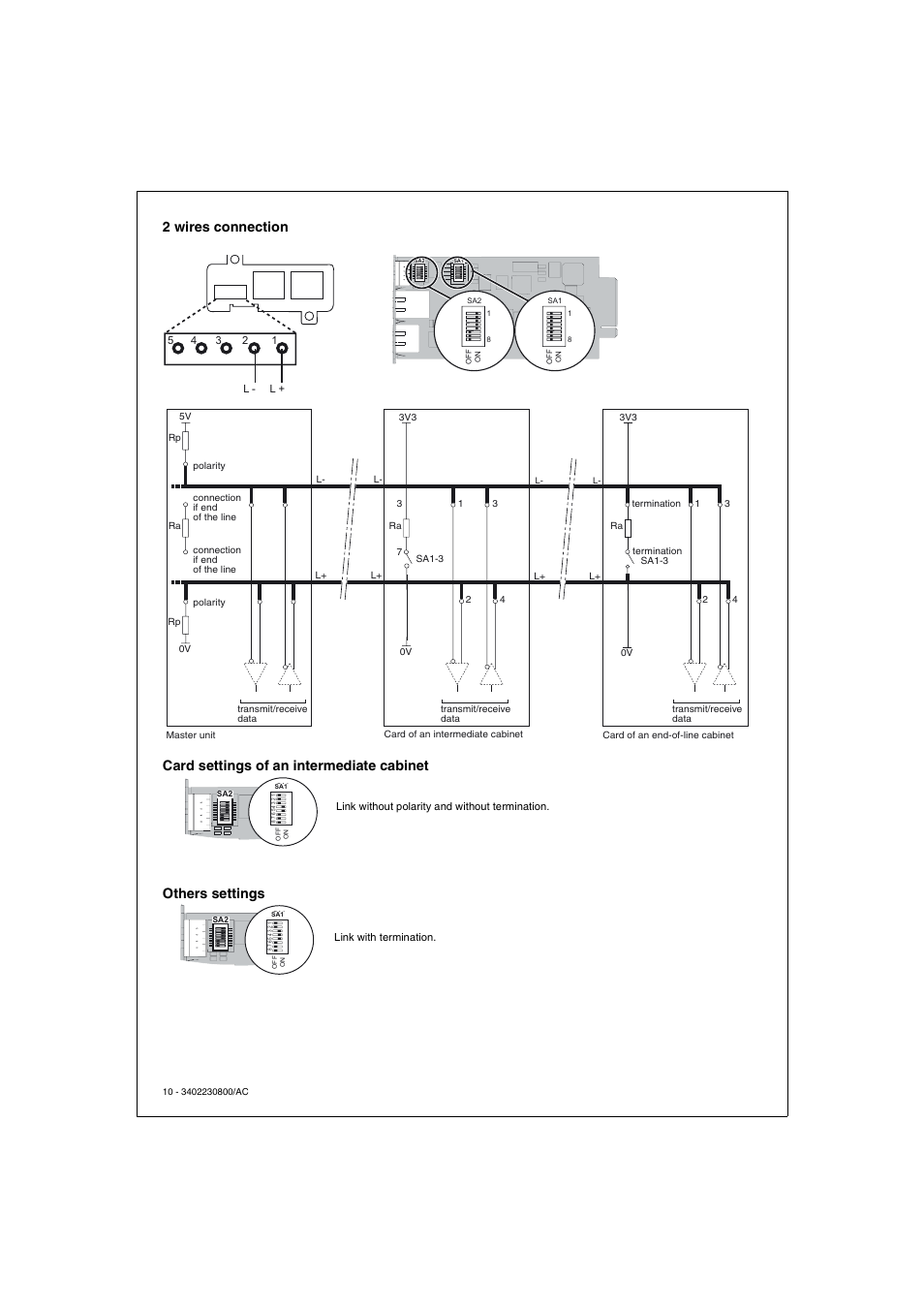 2 wires connection, Others settings | APC 66123 User Manual | Page 10 / 16