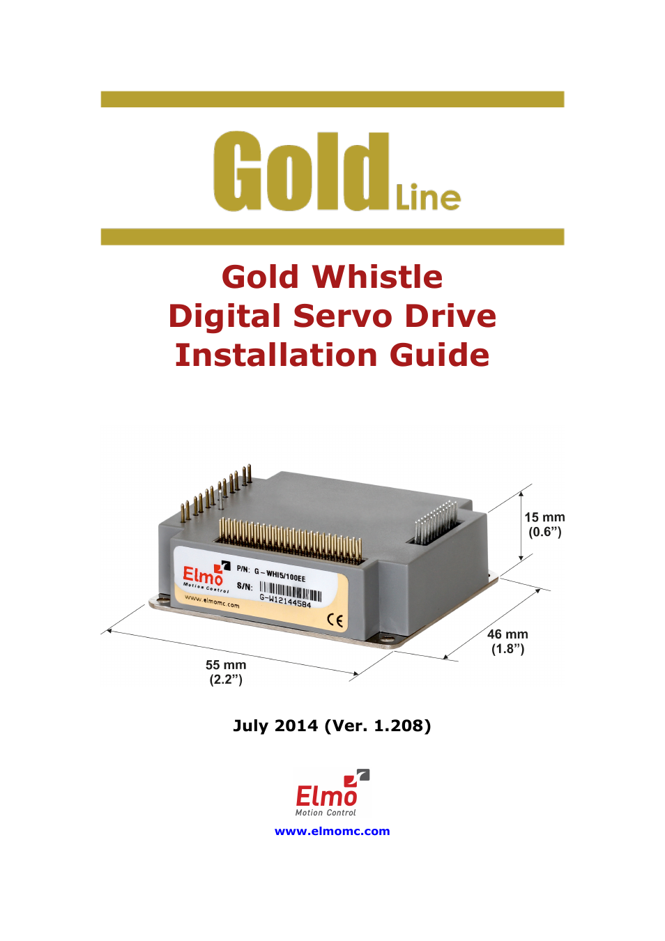 ElmoMC Gold Line Digital Servo Drives-Gold Whistle User Manual | 85 pages
