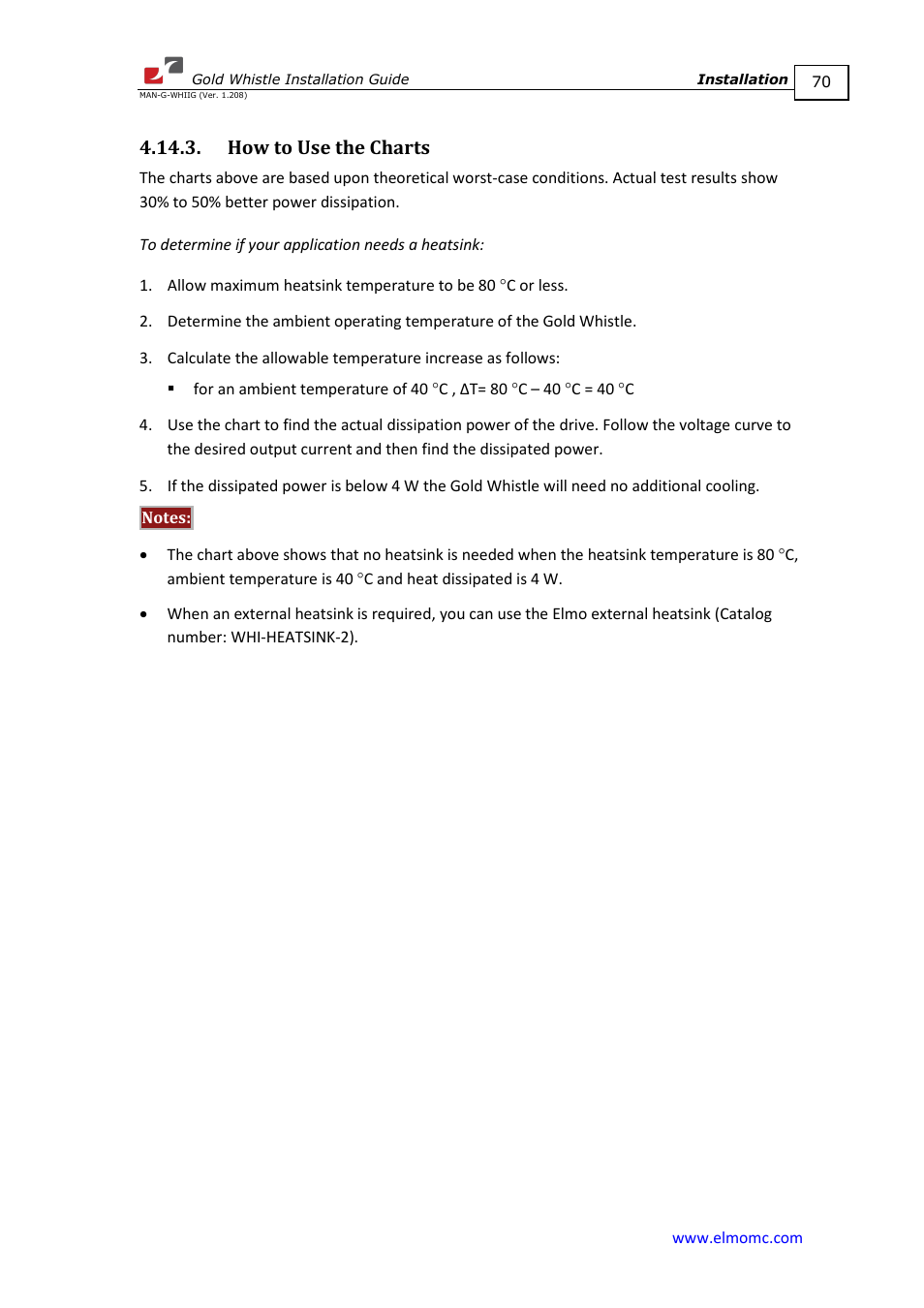 How to use the charts | ElmoMC Gold Line Digital Servo Drives-Gold Whistle User Manual | Page 70 / 85