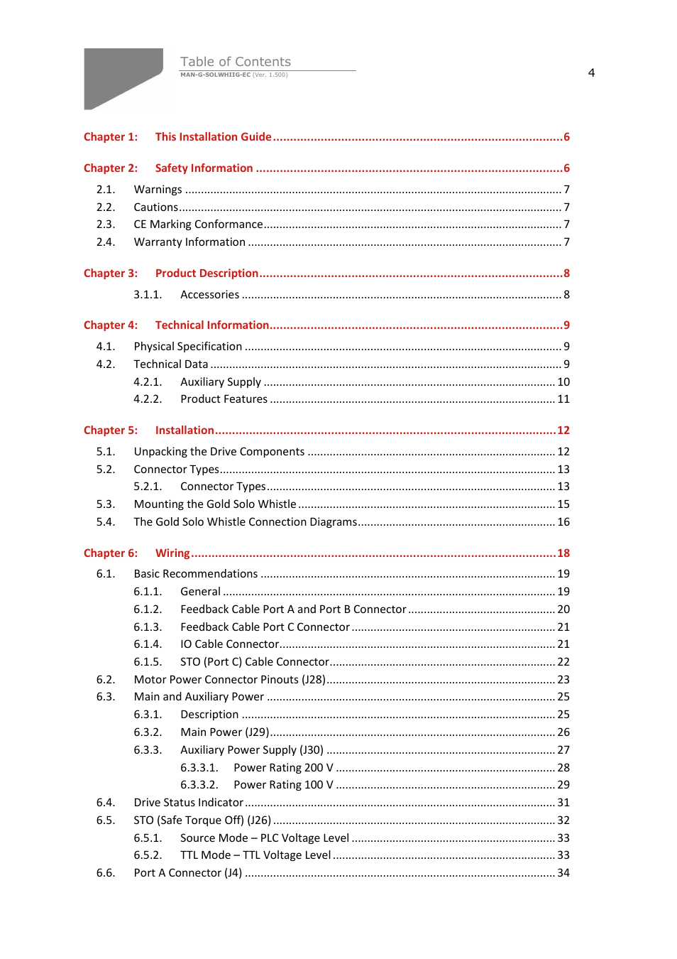 ElmoMC Gold Line Digital Servo Drives-Gold Solo Whistle User Manual | Page 4 / 61