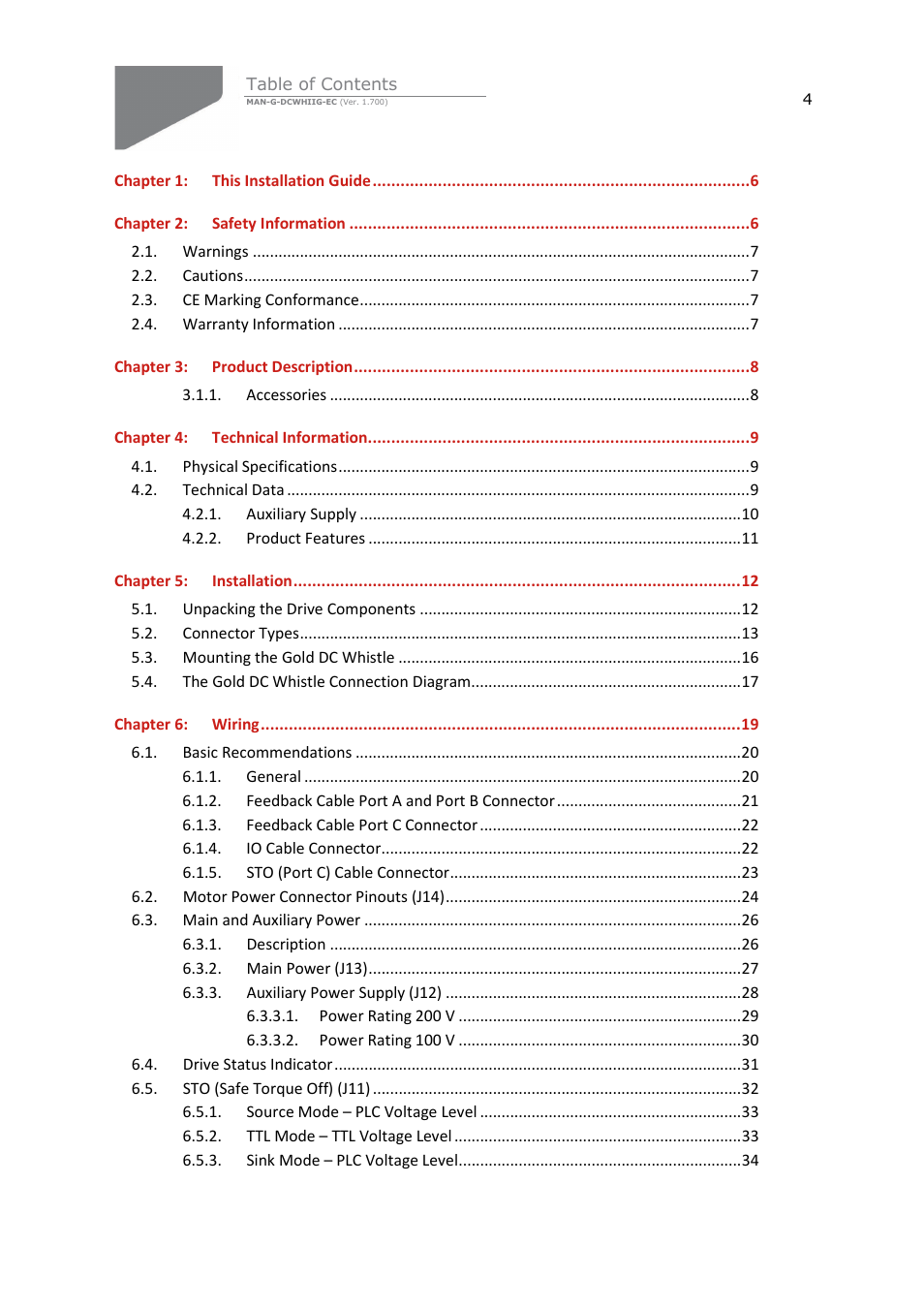 ElmoMC Gold Line Digital Servo Drives-Gold DC Whistle User Manual | Page 4 / 61
