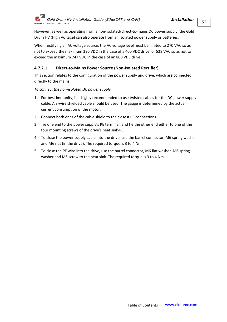 ElmoMC Gold Line Digital Servo Drives-Gold Drum HV User Manual | Page 52 / 102