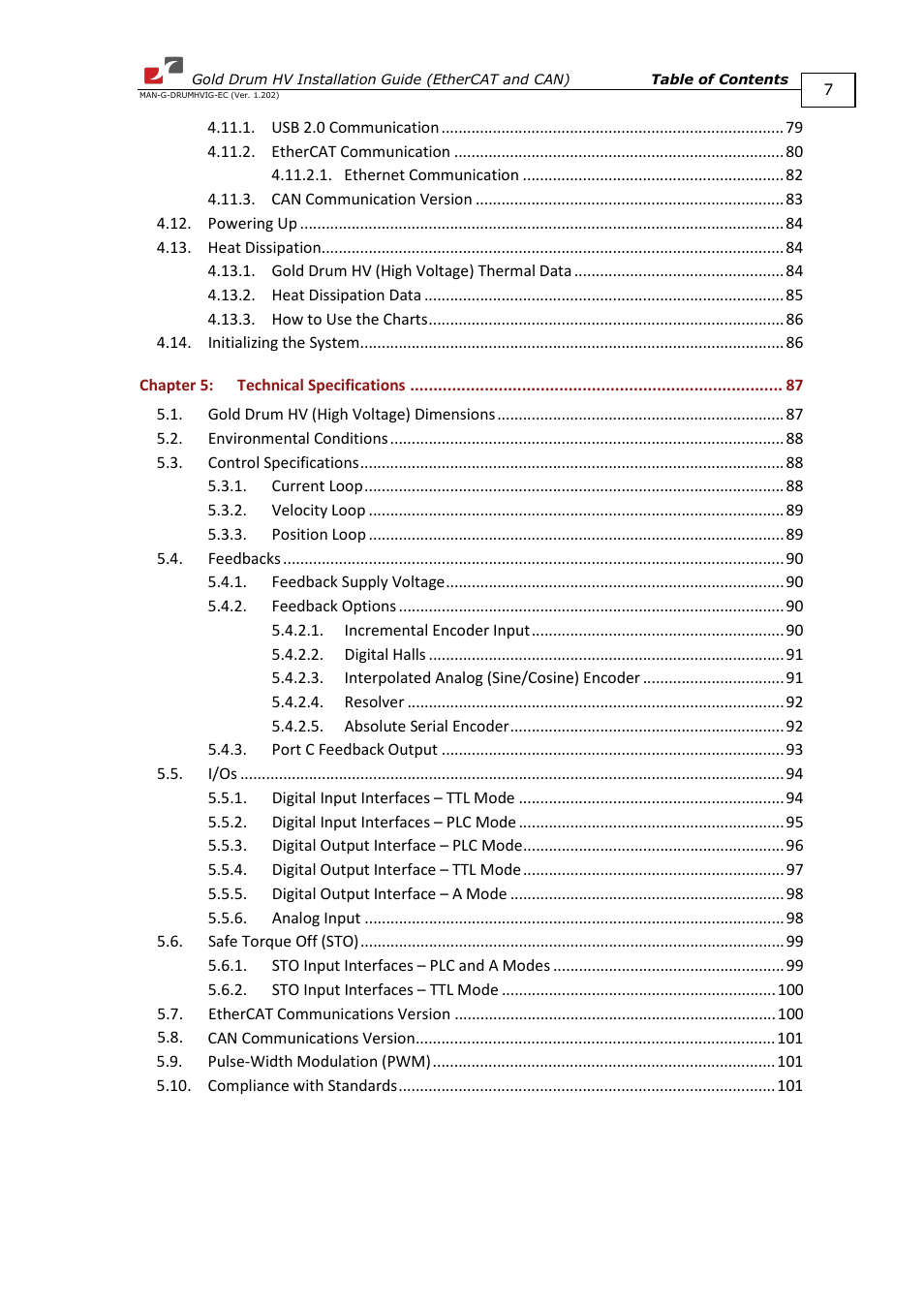 ElmoMC Gold Line Digital Servo Drives-Gold Drum HV User Manual | Page 7 / 102