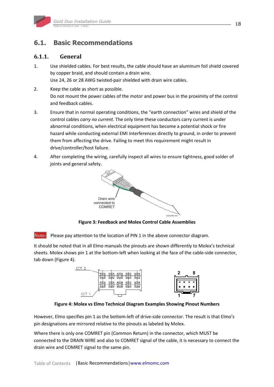 Basic recommendations, General | ElmoMC Gold Line Digital Servo Drives-Gold Duo User Manual | Page 18 / 59