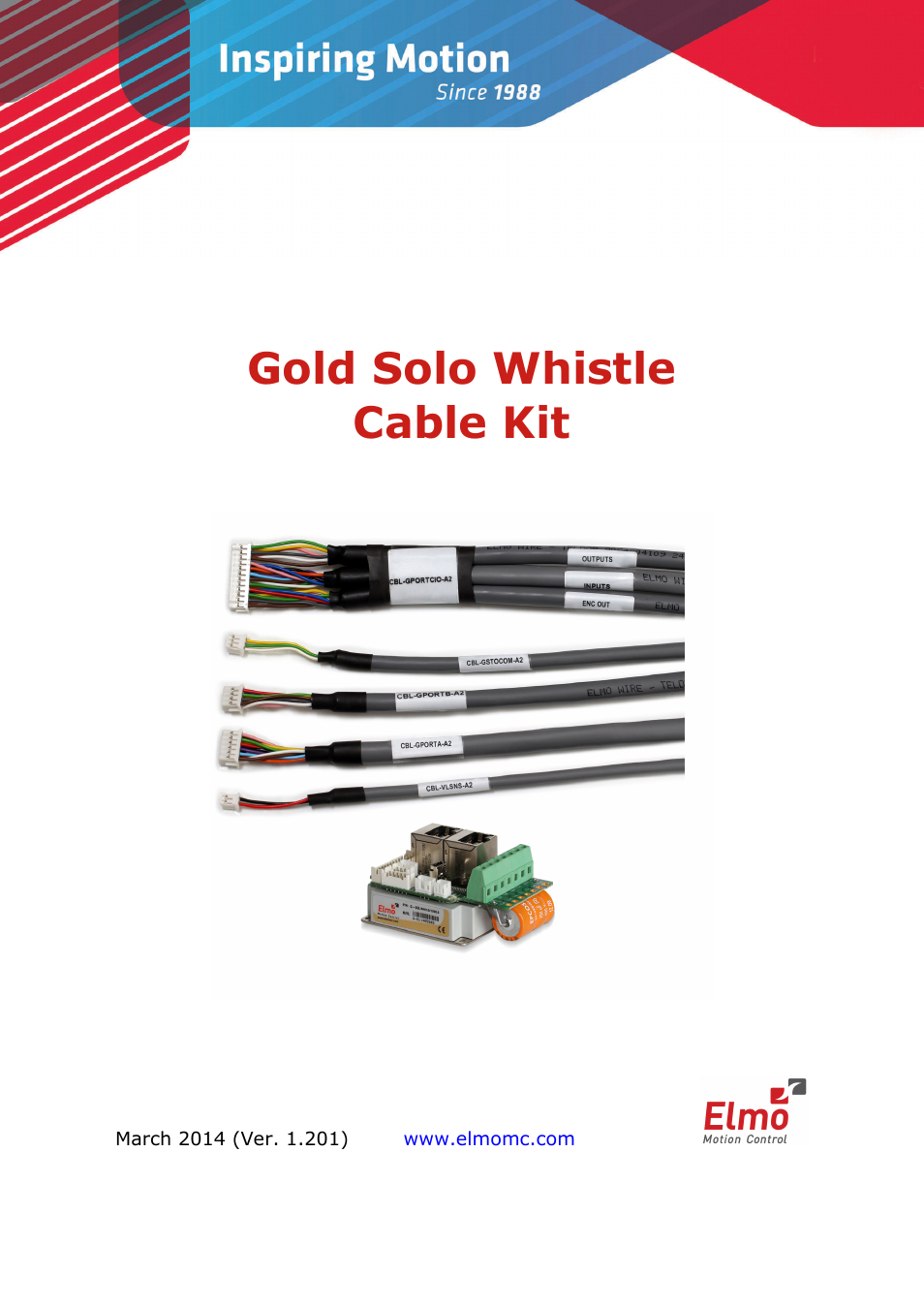 ElmoMC Gold Line Digital Servo Drives-Gold Solo Whistle Cable Kit User Manual | 16 pages