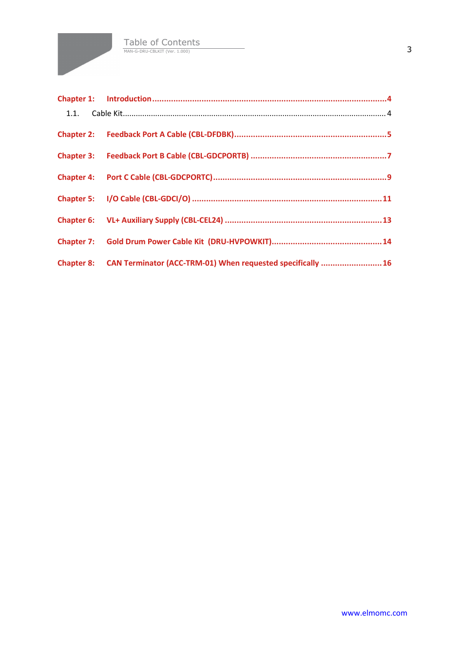 ElmoMC Gold Line Digital Servo Drives-Gold Drum Cable Kit RJ-45 connectors User Manual | Page 3 / 17