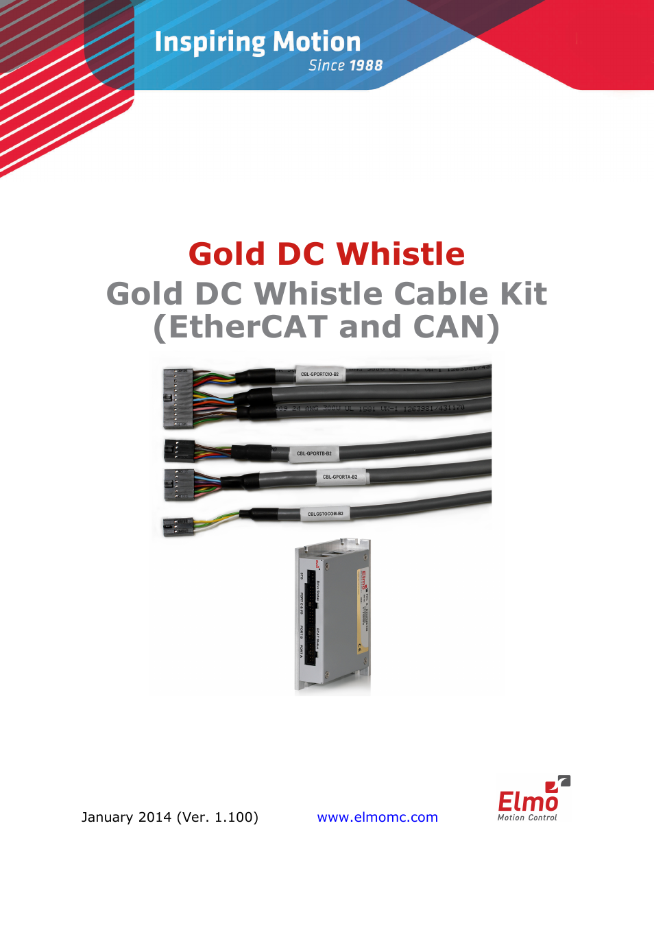 ElmoMC Gold Line Digital Servo Drives-Gold DC Whistle Cable Kit User Manual | 13 pages