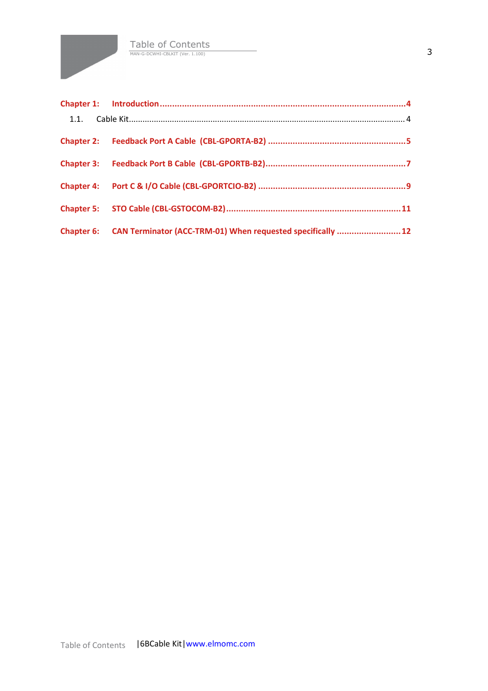ElmoMC Gold Line Digital Servo Drives-Gold DC Whistle Cable Kit User Manual | Page 3 / 13