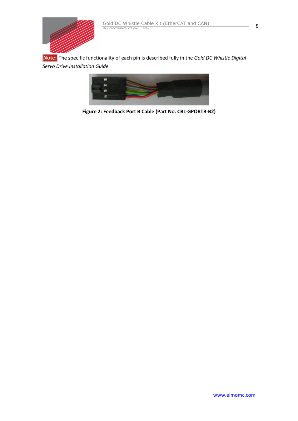 ElmoMC Gold Line Digital Servo Drives-Gold DC Whistle Cable Kit User Manual | Page 8 / 13