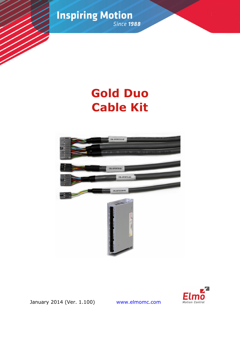 ElmoMC Gold Line Digital Servo Drives-Gold Duo Cable Kit User Manual | 12 pages