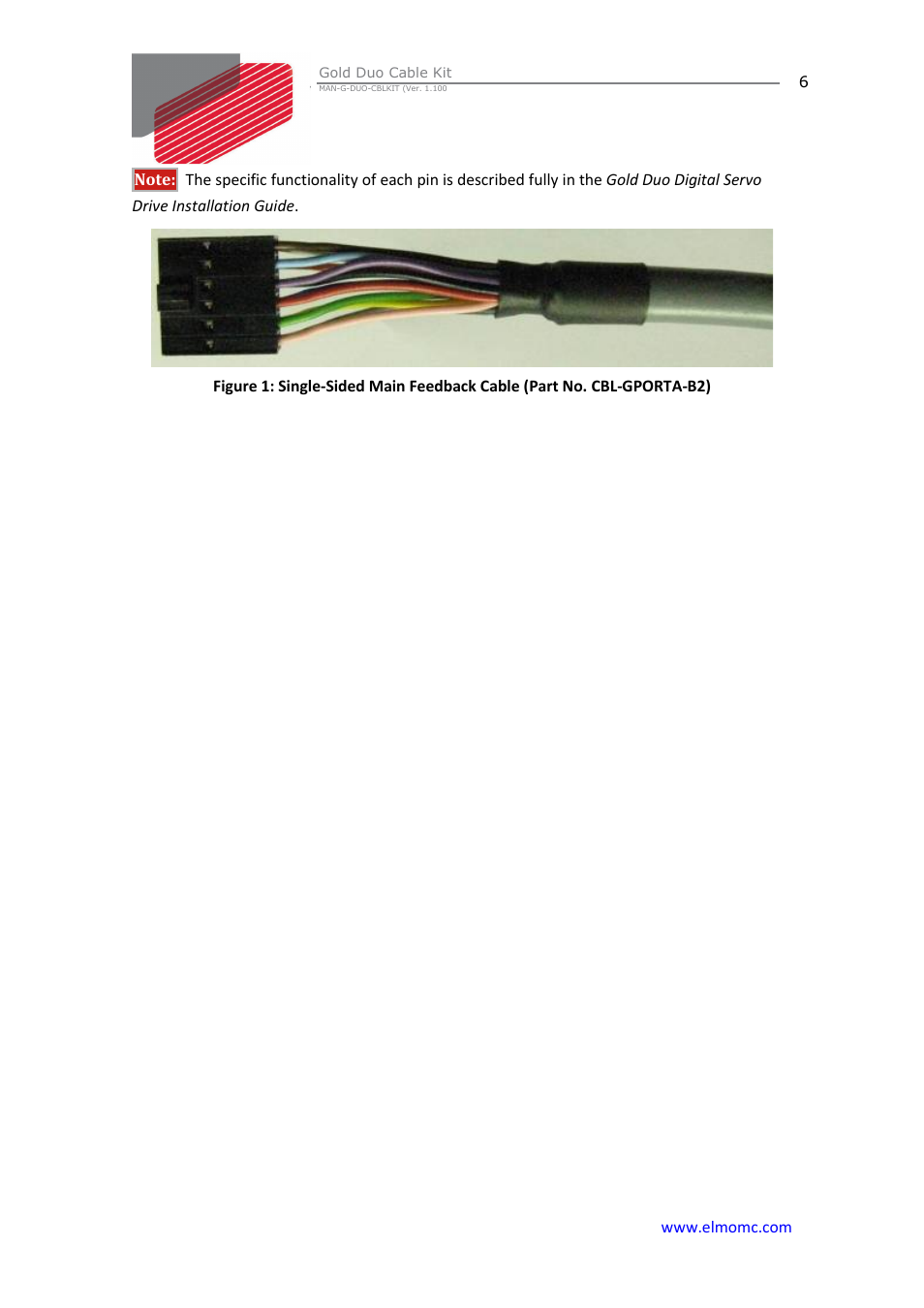 ElmoMC Gold Line Digital Servo Drives-Gold Duo Cable Kit User Manual | Page 6 / 12