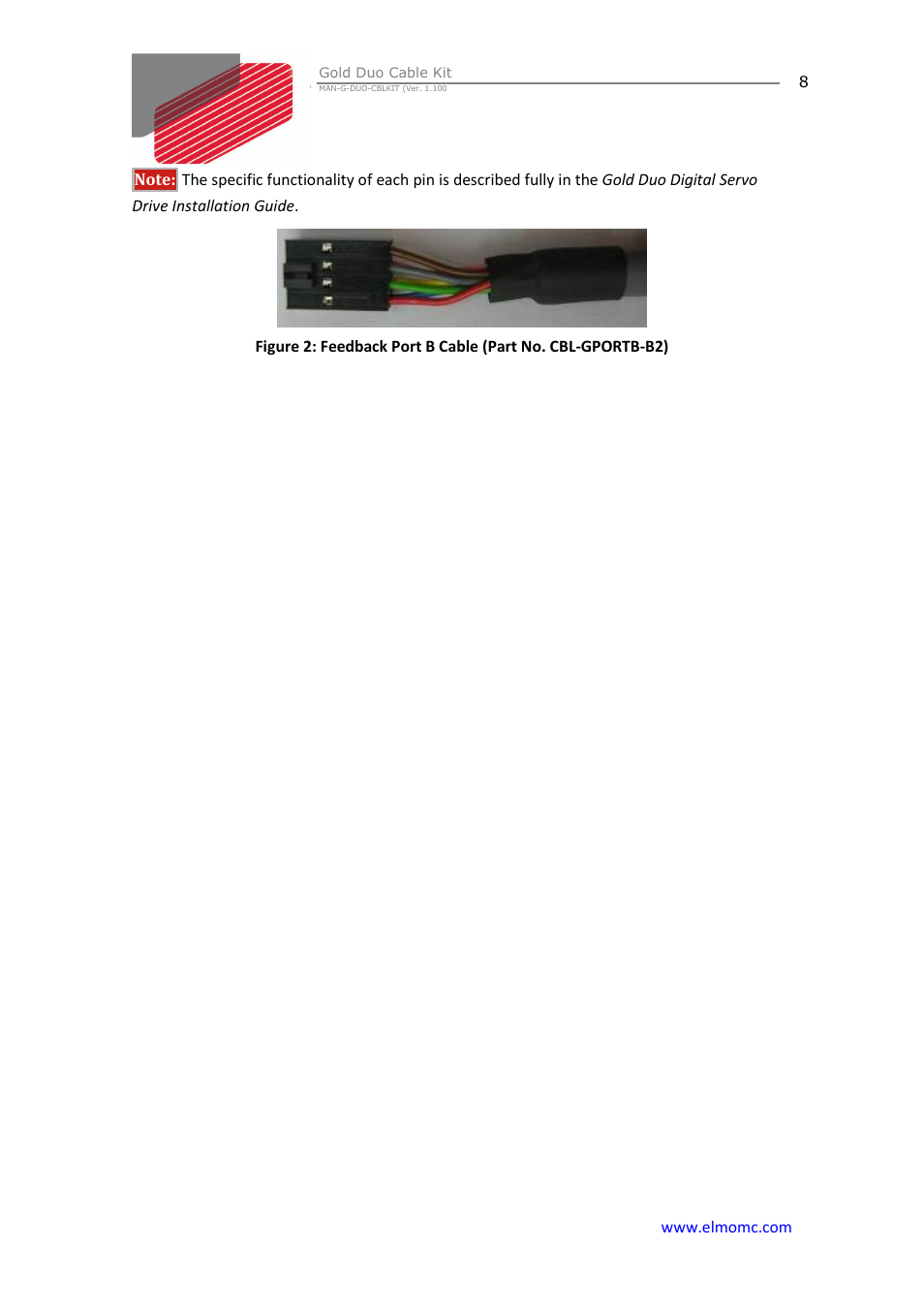 ElmoMC Gold Line Digital Servo Drives-Gold Duo Cable Kit User Manual | Page 8 / 12