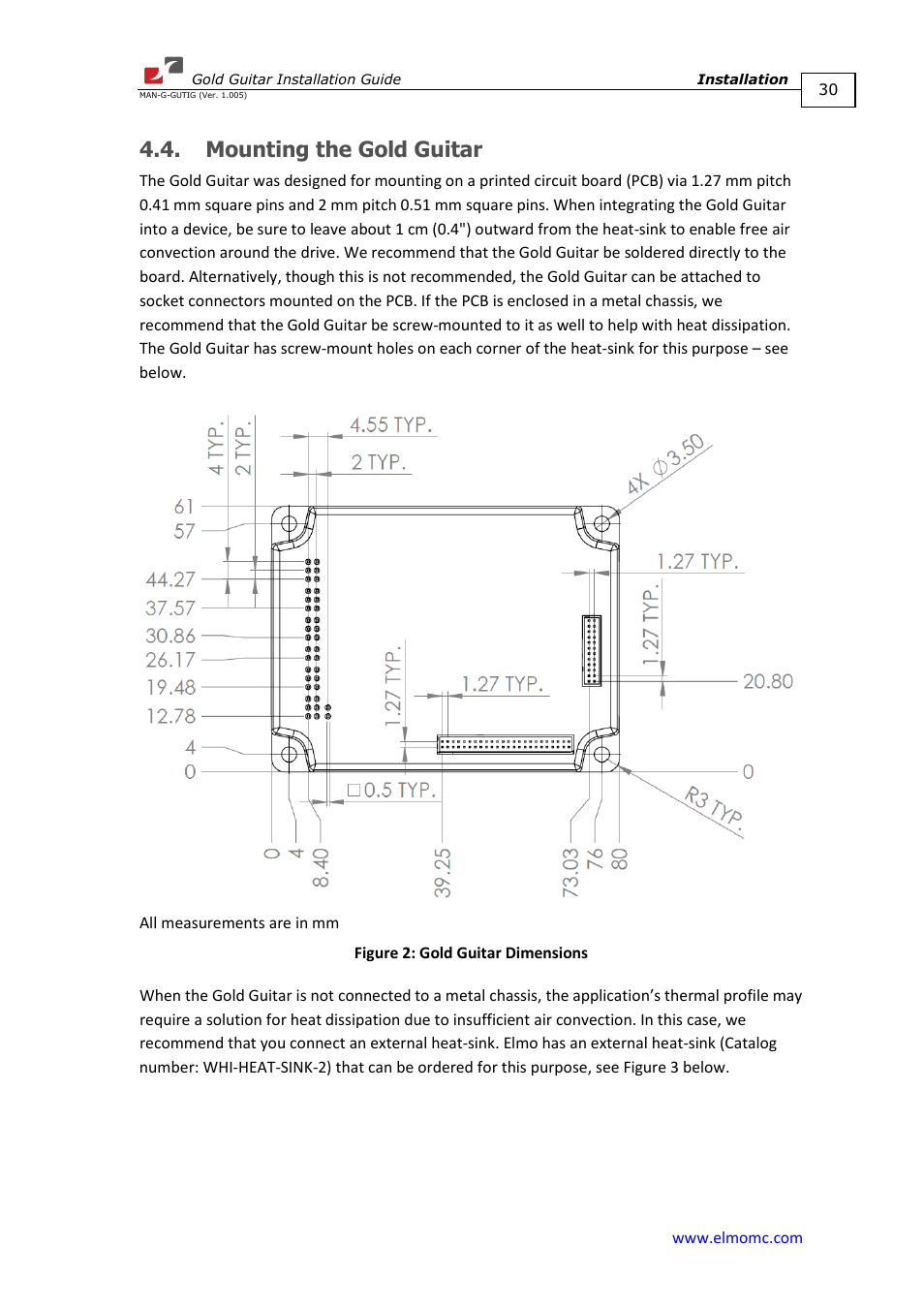 Mounting the gold guitar | ElmoMC Gold Line Digital Servo Drives-Gold Guitar User Manual | Page 30 / 84
