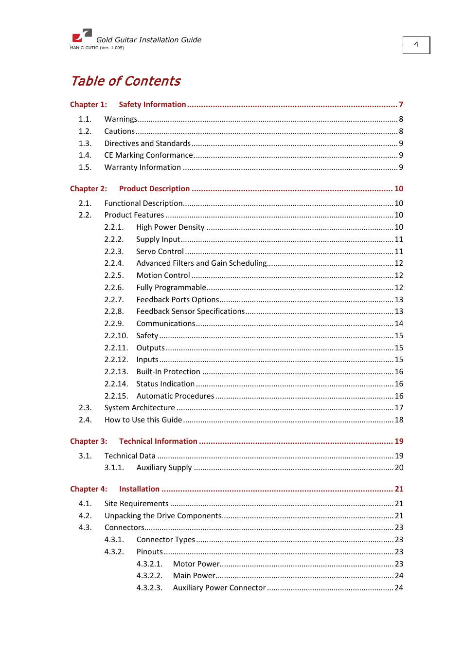 ElmoMC Gold Line Digital Servo Drives-Gold Guitar User Manual | Page 4 / 84