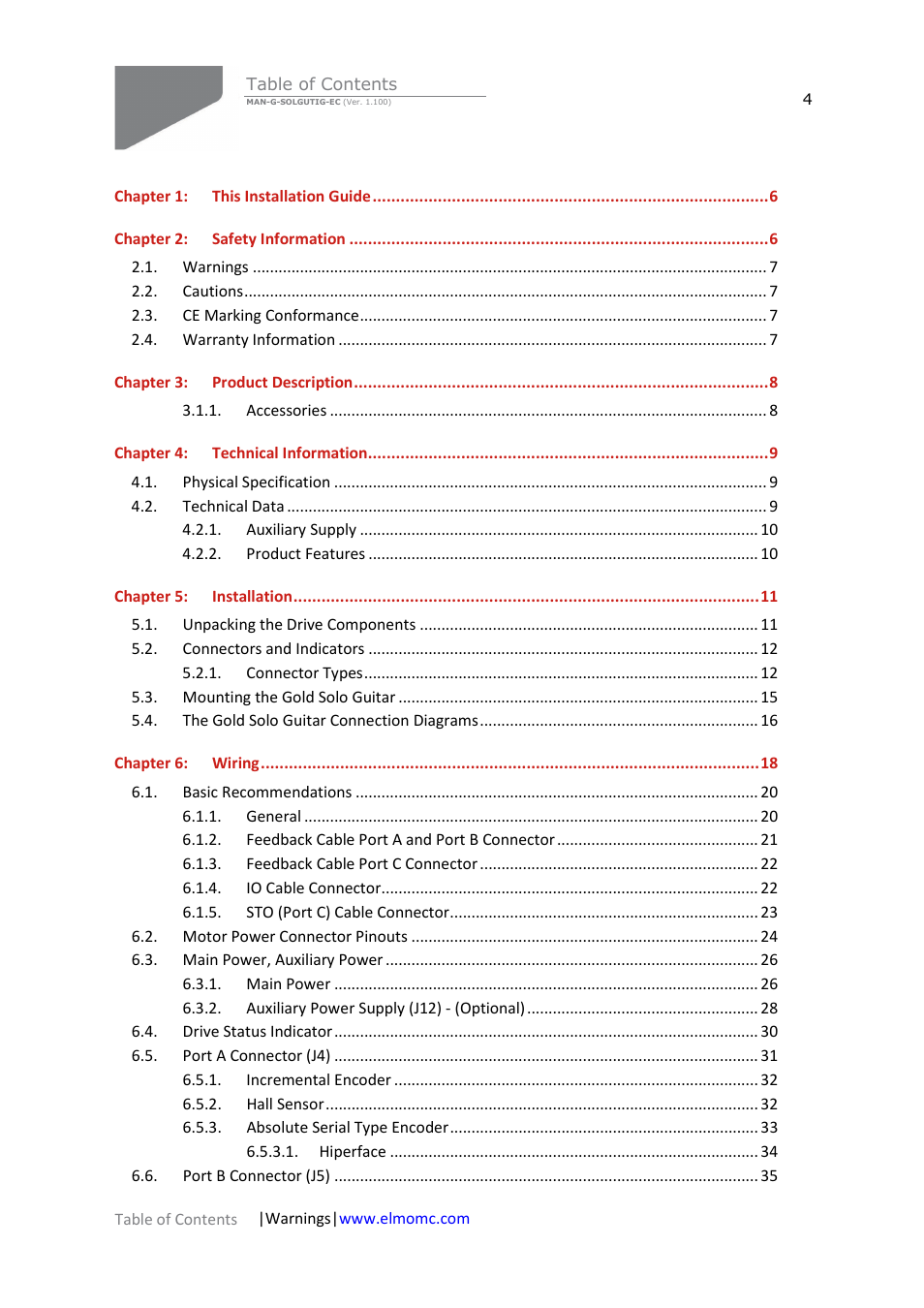ElmoMC Gold Line Digital Servo Drives-Gold Solo Guitar User Manual | Page 4 / 65