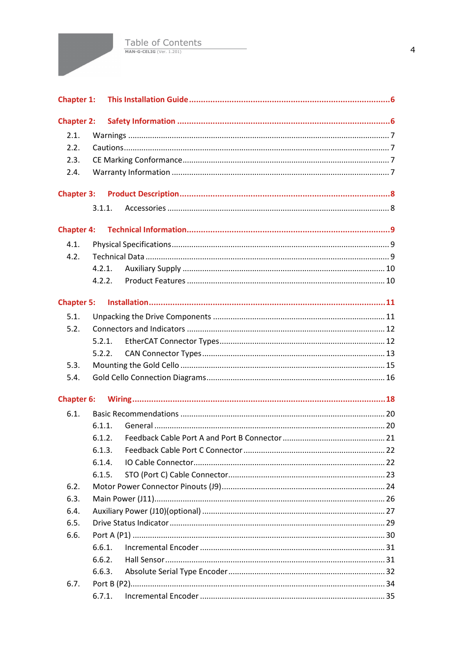 ElmoMC Gold Line Digital Servo Drives-Gold Cello User Manual | Page 4 / 59