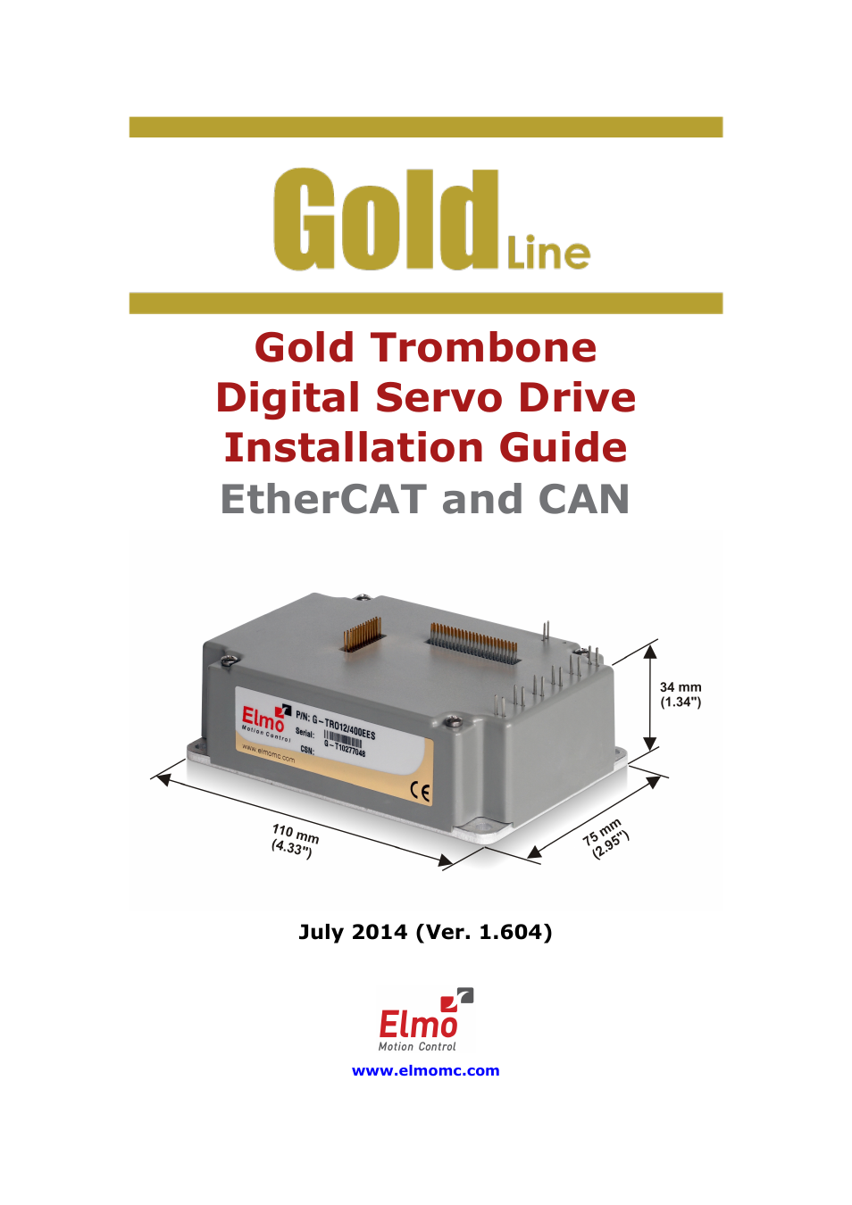 ElmoMC Gold Line Digital Servo Drives-Gold Trombone User Manual | 92 pages