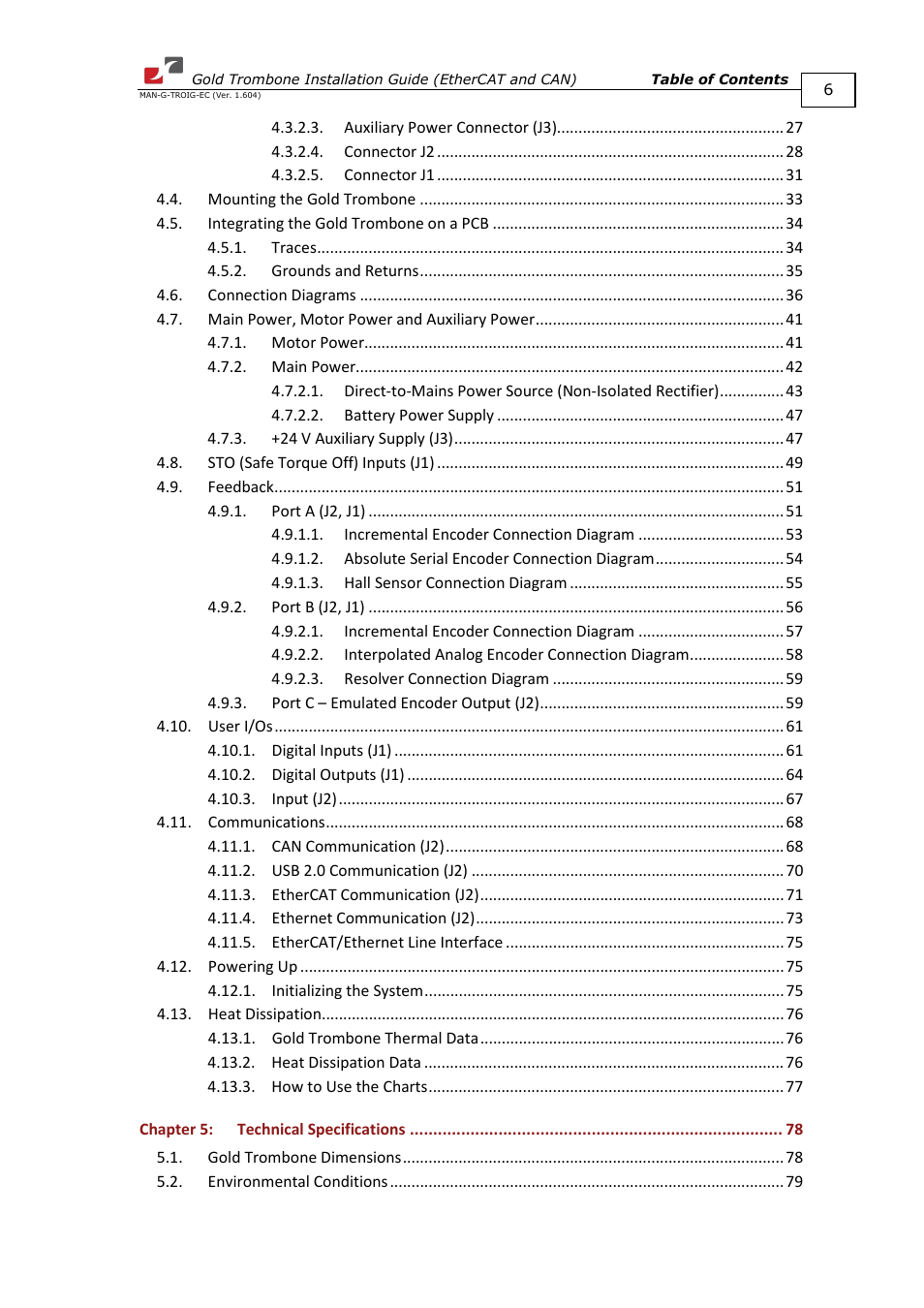 ElmoMC Gold Line Digital Servo Drives-Gold Trombone User Manual | Page 6 / 92