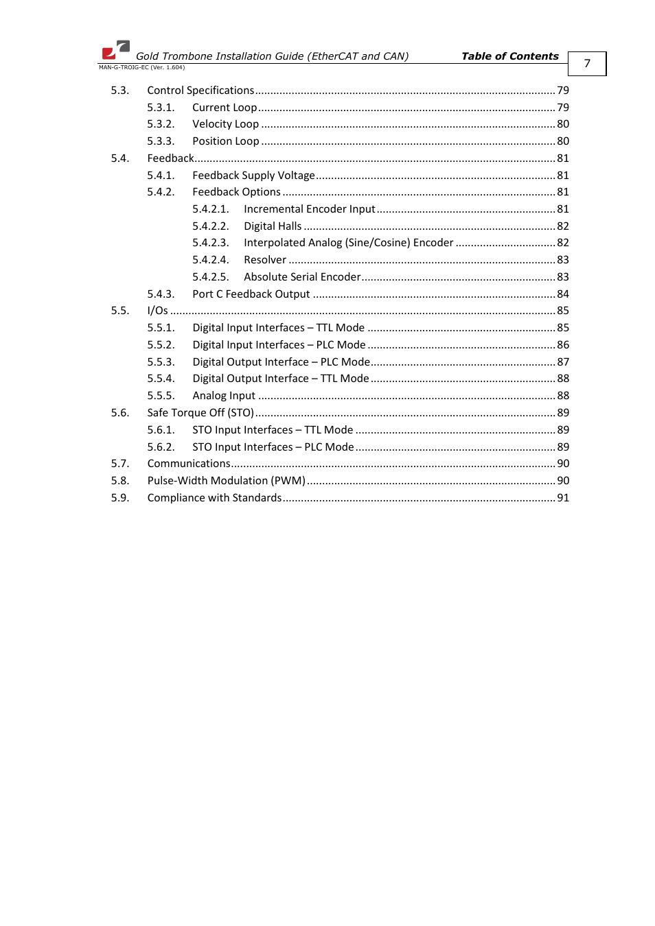 ElmoMC Gold Line Digital Servo Drives-Gold Trombone User Manual | Page 7 / 92