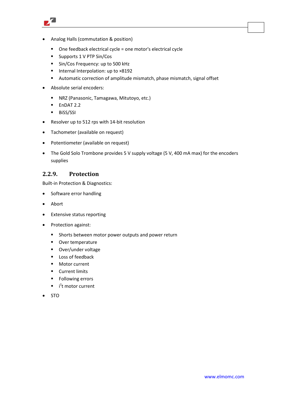 Protection | ElmoMC Gold Line Digital Servo Drives-Gold Solo Trombone User Manual | Page 17 / 110