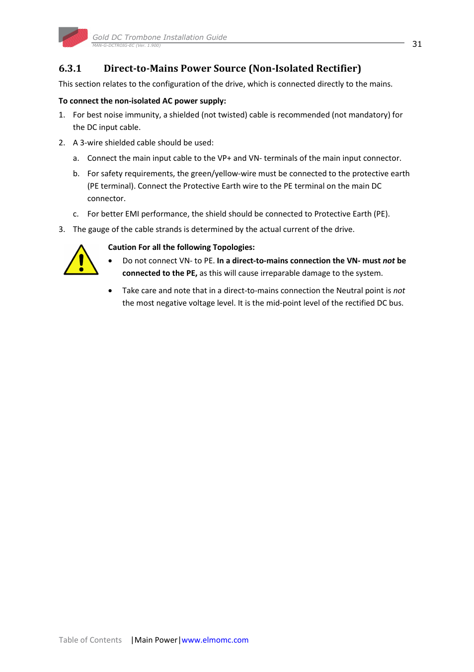 ElmoMC Gold Line Digital Servo Drives-Gold DC Trombone User Manual | Page 31 / 69