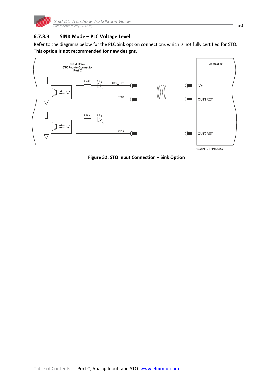 3 sink mode – plc voltage level | ElmoMC Gold Line Digital Servo Drives-Gold DC Trombone User Manual | Page 50 / 69