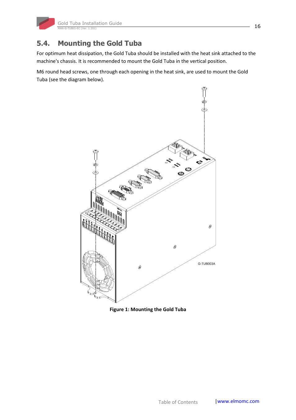 Mounting the gold tuba | ElmoMC Gold Line Digital Servo Drives-Gold Tuba User Manual | Page 16 / 81