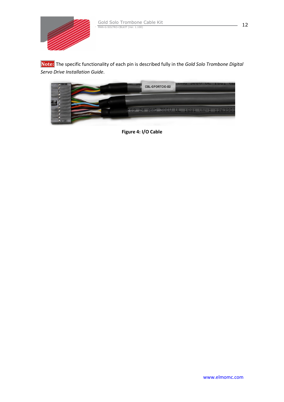 ElmoMC Gold Line Digital Servo Drives-Gold Solo Trombone Cable Kit User Manual | Page 12 / 16