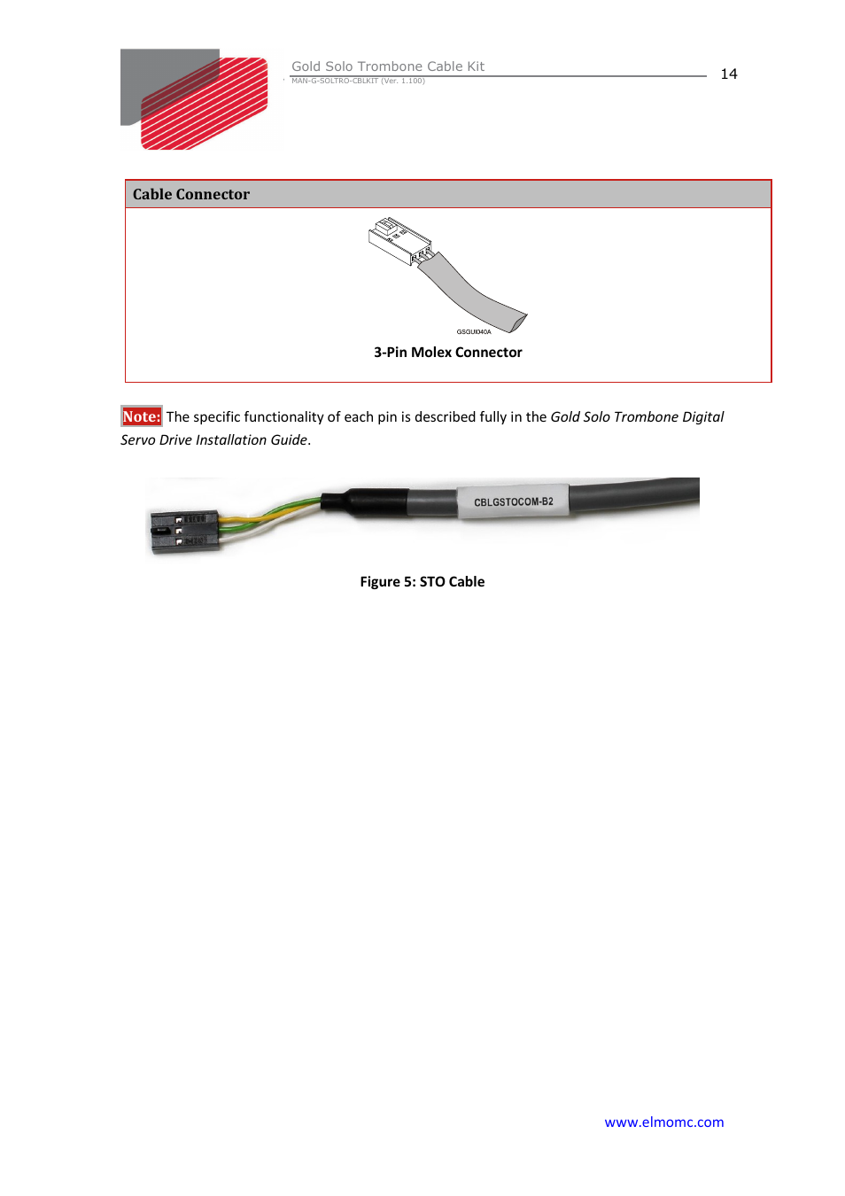 ElmoMC Gold Line Digital Servo Drives-Gold Solo Trombone Cable Kit User Manual | Page 14 / 16