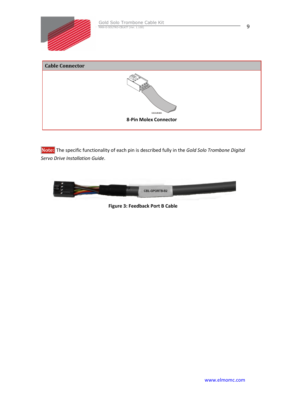 ElmoMC Gold Line Digital Servo Drives-Gold Solo Trombone Cable Kit User Manual | Page 9 / 16