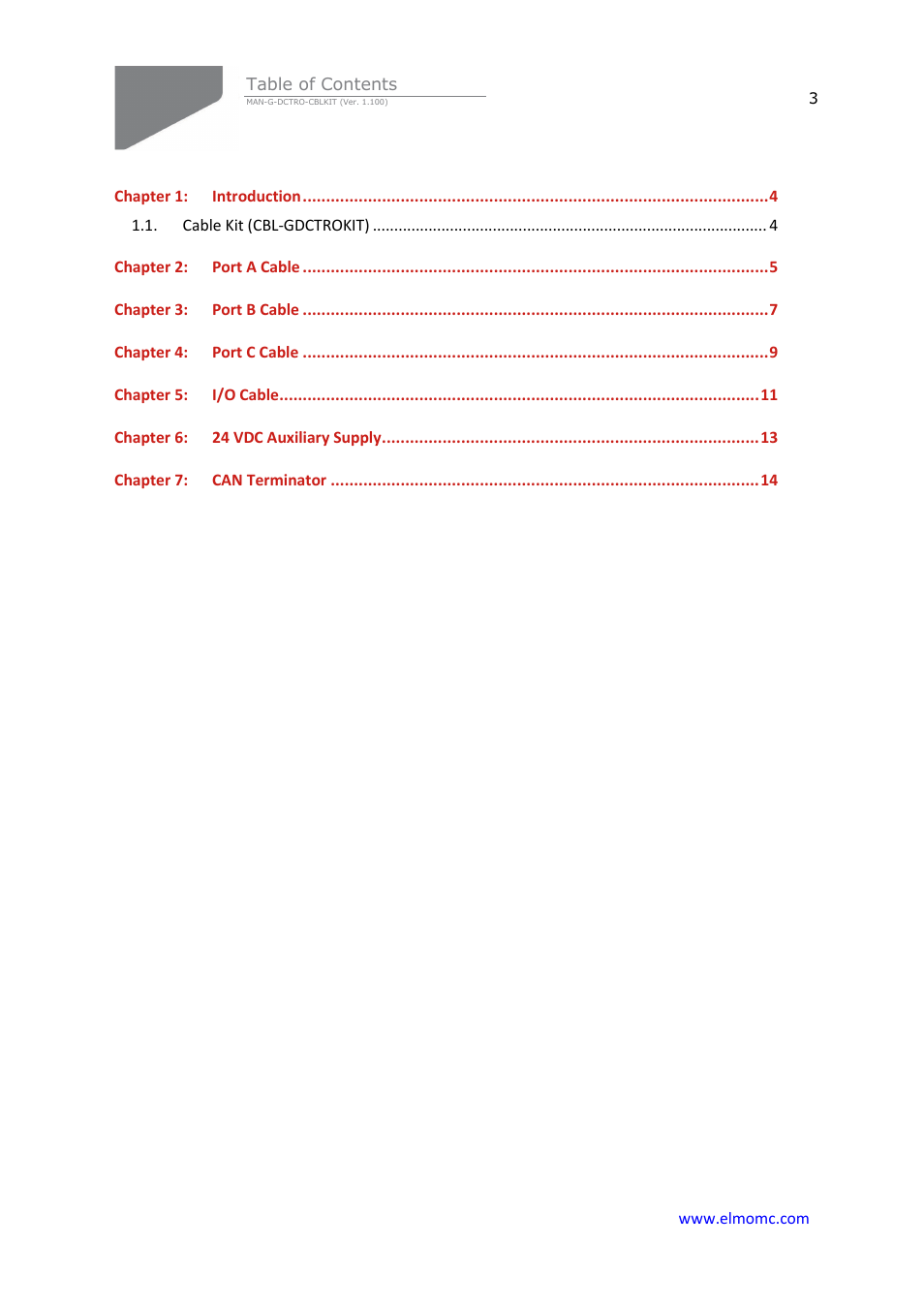 ElmoMC Gold Line Digital Servo Drives-Gold DC Trombone Cable Kit User Manual | Page 3 / 15