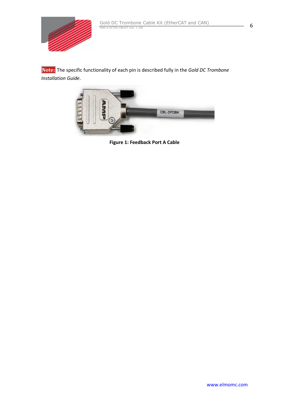 ElmoMC Gold Line Digital Servo Drives-Gold DC Trombone Cable Kit User Manual | Page 6 / 15