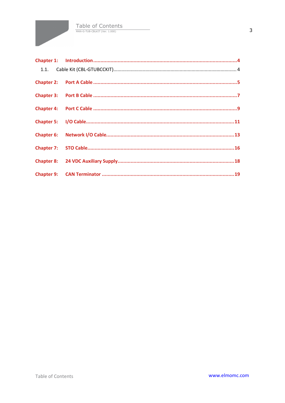 ElmoMC Gold Line Digital Servo Drives-Gold Tuba Cable Kit User Manual | Page 3 / 20