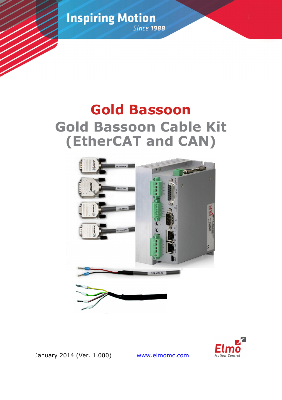 ElmoMC Gold Line Digital Servo Drives-Gold Bassoon Cable Kit User Manual | 16 pages