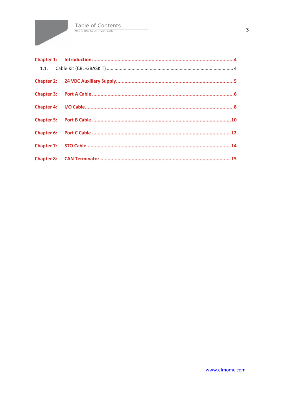 ElmoMC Gold Line Digital Servo Drives-Gold Bassoon Cable Kit User Manual | Page 3 / 16