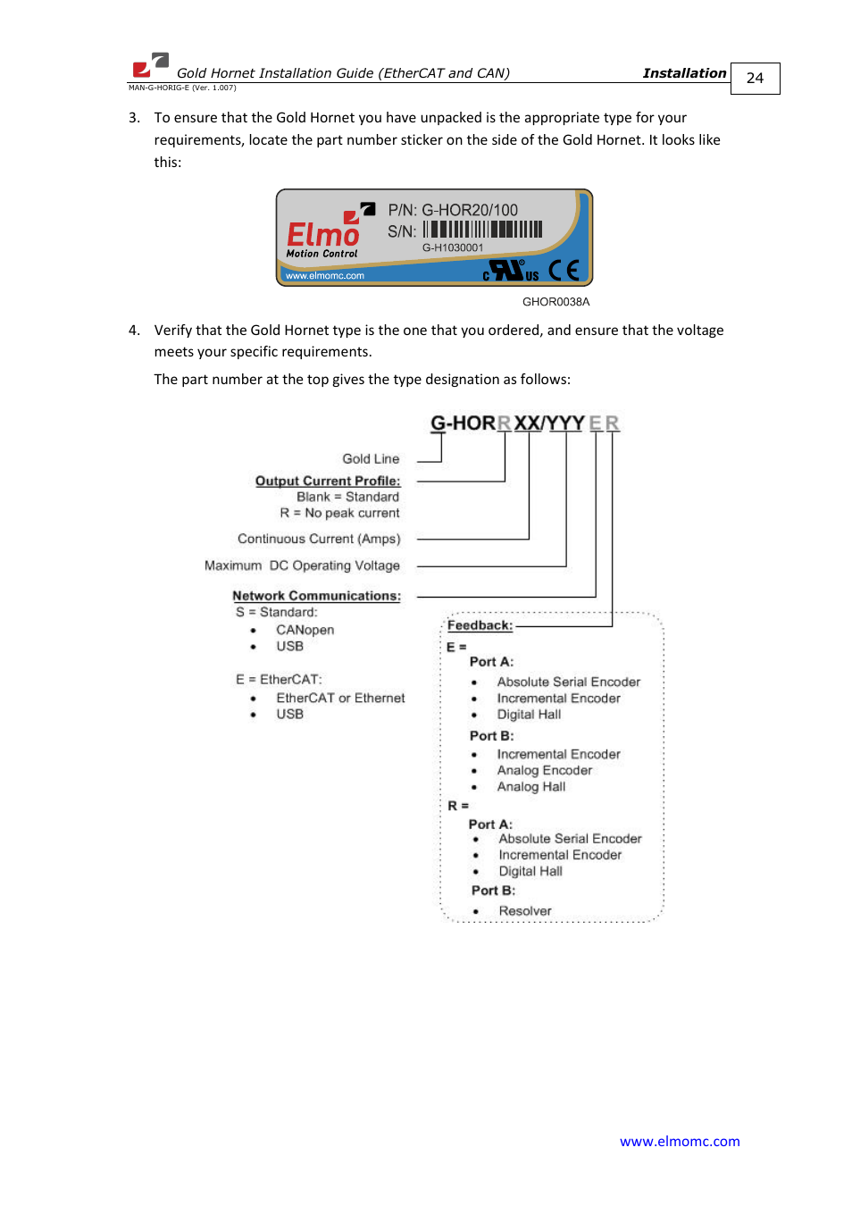 ElmoMC ExtrIQ Gold Line Servo Drives-Gold Hornet User Manual | Page 24 / 88