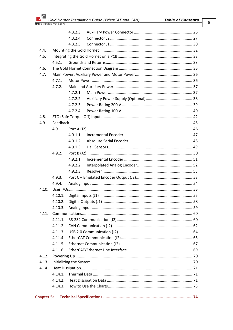 ElmoMC ExtrIQ Gold Line Servo Drives-Gold Hornet User Manual | Page 6 / 88